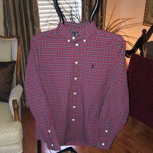 Boys’ Ralph Lauren red plaid oxford